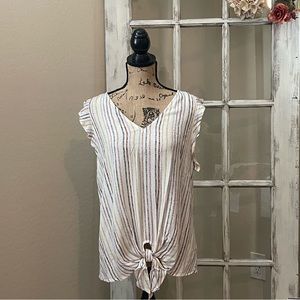 West Kei Ophelia Flutter Sleeve Top - Large